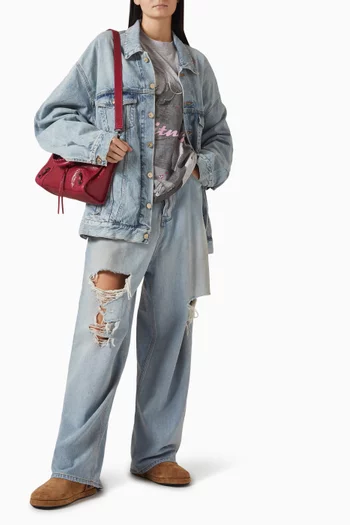 Baggy Distressed Jeans in Denim
