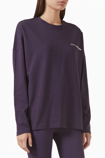 تي شيرت ناينتينز بتصميم جامعي وطبعة شعار الماركة وشعار Sport‏ قطن عضوي