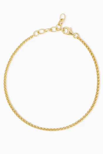 Wheat Chain Bracelet in 14kt Gold-plated Silver