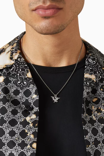 قلادة بسلسلة ودلاية نسر فضة إسترلينية