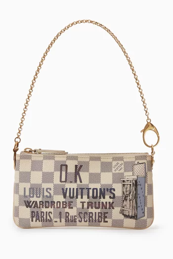 Damier Azur Trunks Labels Pochette Milla MM Bag