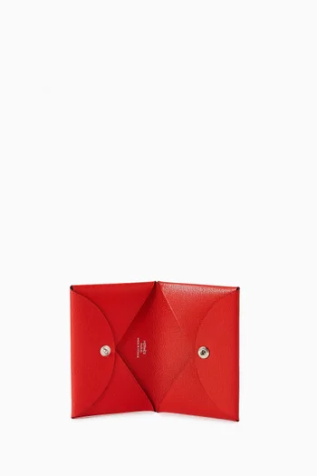 Unused Calvi Duo Cardholder in Chevre Leather