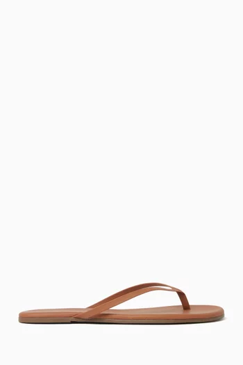 Foundations Matte Flip Flops in Leather