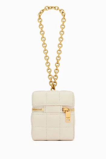 Cassandre Matelassé Carré Mini Cube on Chain in Lambskin
