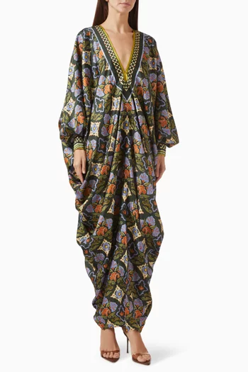 فستان سيسي بفتحة رقبة V حرير