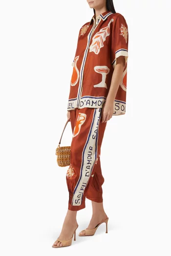 Soleil D'Amour Tapered-leg Pants in Silk