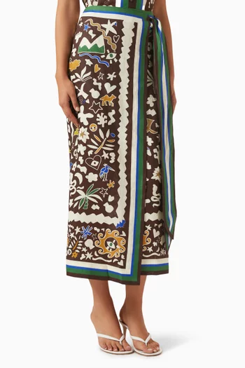 تنورة ماروك بتصميم ملفوف كتان