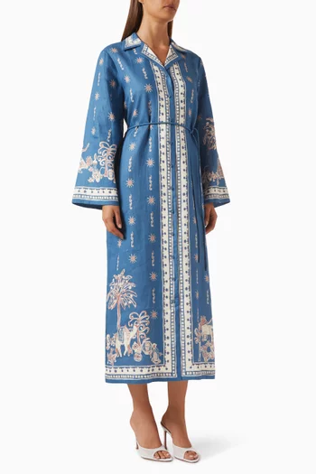 Acacia Belted Shirtdress in Linen