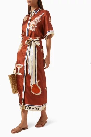 تنورة سارونغ سولاي دامور حرير تويل