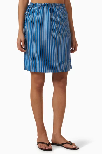 Striped Mini Skirt in Silk