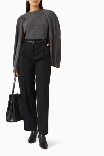 Crew Cape Knit Top in Cashmere