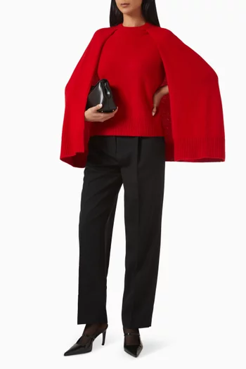 Crew Cape Knit Top in Cashmere