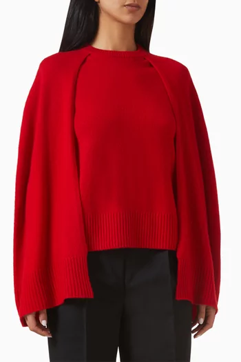 Crew Cape Knit Top in Cashmere