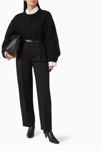 Rib-knit Sweater in Mohair Blend