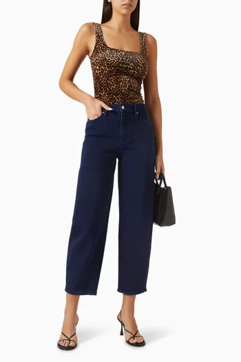 Leopard-print Modern Tank Bodysuit in Velvet