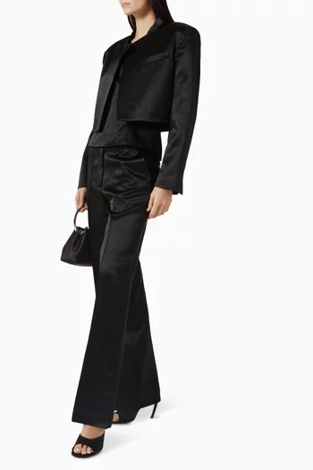 Crop Blazer in Duchesse Satin