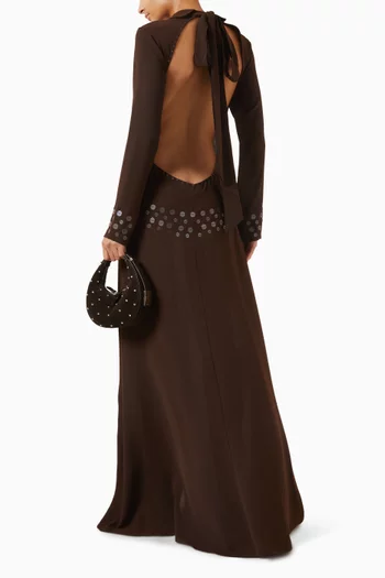 فستان بالوما بظهر مكشوف كريب