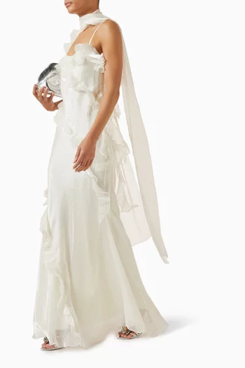 فستان مونيكا بكشكش شيفون