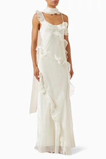 فستان مونيكا بكشكش شيفون