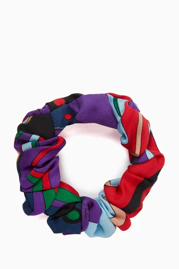 ربطة شعر بنقشة فونتان حرير تويل