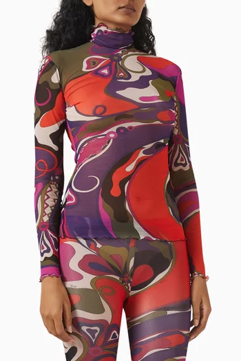 Printed T-shirt in Tulle