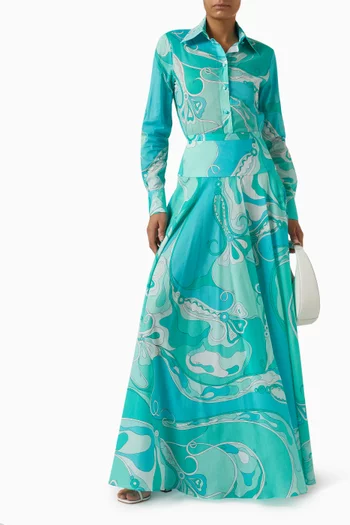 Orchidee-print Shirt in Cotton-muslin