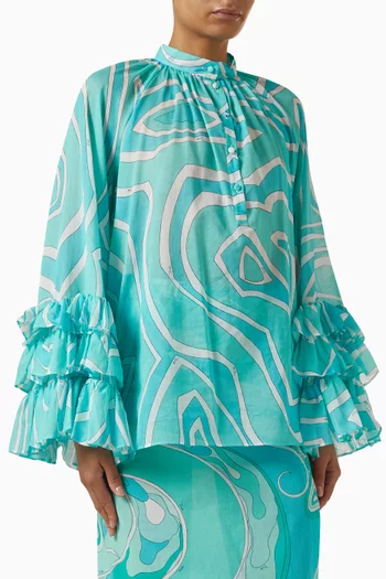 بلوزة بنقشة مارمو قطن