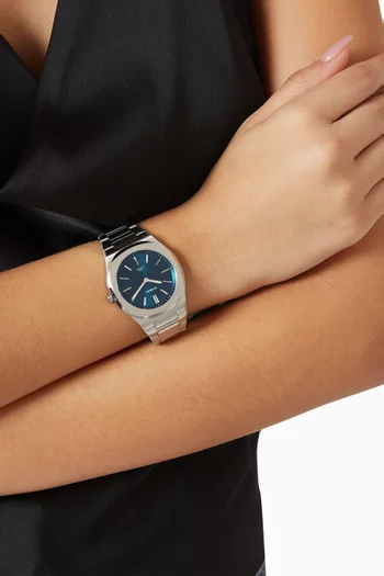 Ultra Thin Groovy Quartz Watch, 39mm