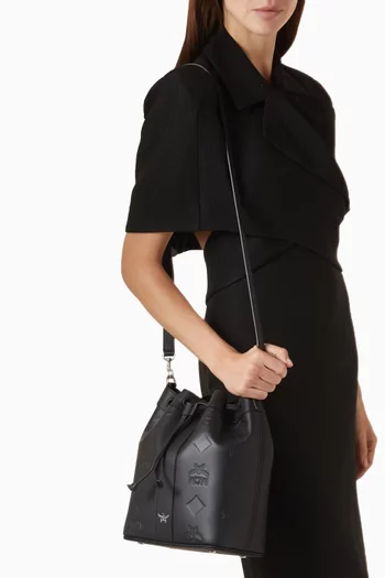 Medium Dessau Drawstring Bag in Maxi Monogram Leather