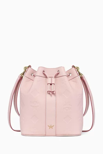 Medium Dessau Drawstring Bag in Maxi Monogram Leather