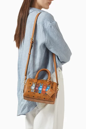 Small Ella VI Boston Bag in Visetos Canvas