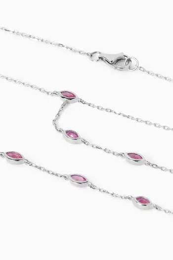 Sapphire Hand Chain Bracelet in 18kt White gold