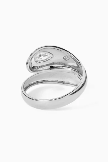 Sculptural Diamond Ring in 18kt White Gold