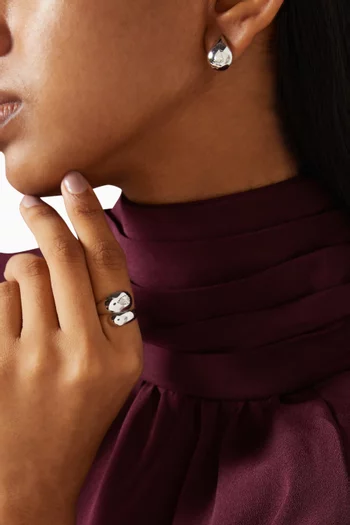 Sculptural Diamond Ring in 18kt White Gold