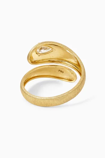 Sculptural Diamond Ring in 18kt Yellow Brushed Gold