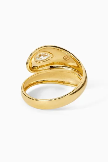 Sculptural Diamond Ring in 18kt Yellow Gold