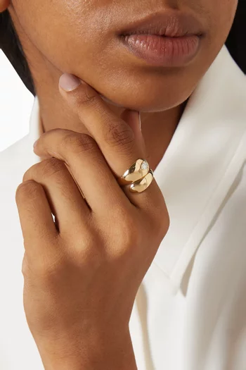 Sculptural Diamond Ring in 18kt Yellow Gold