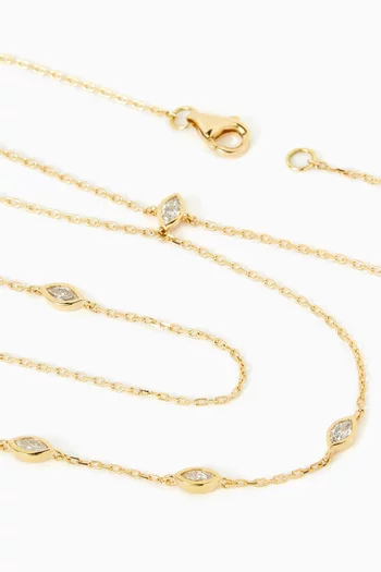 Diamond Hand Chain Bracelet in 18kt Yellow Gold