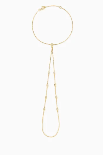 Diamond Hand Chain Bracelet in 18kt Yellow Gold