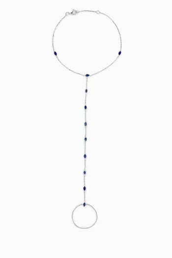 Emerald Handchain Bracelet in 18kt White Gold