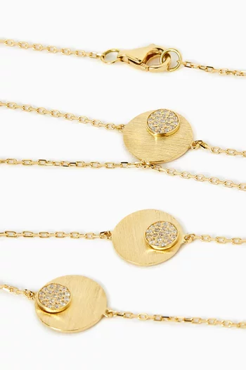 Disc Diamond Handchain Bracelet in 18kt Yellow Gold
