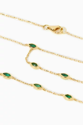 Emerald Handchain Bracelet in 18kt Yellow Gold