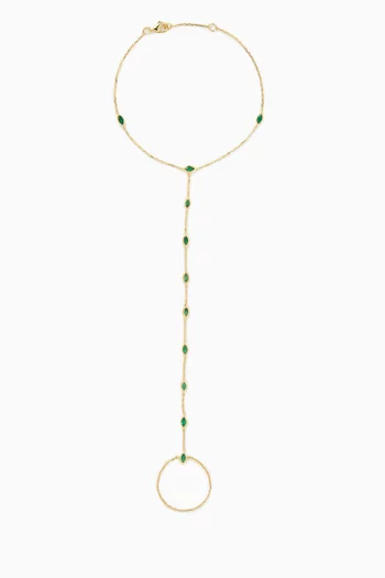 Emerald Handchain Bracelet in 18kt Yellow Gold