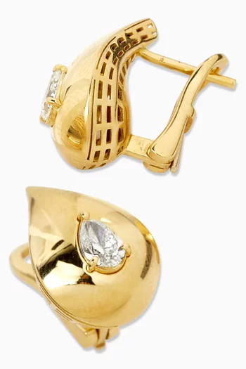 Pear Diamond Earrings in 18kt Yellow Gold