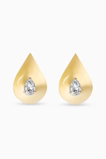 Pear Diamond Earrings in 18kt Yellow Gold