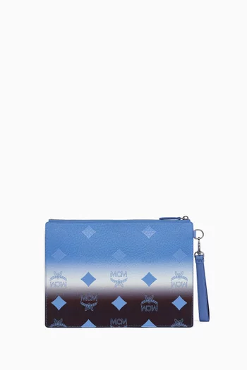 Small Aren Flat Pouch in Visetos Monogram Canvas