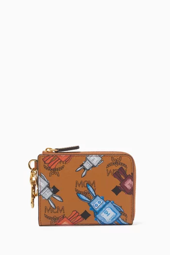 Aren Zip Card Case in Rabot Visetos Canvas