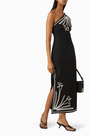 Orlah Midi Dress in Linen-blend