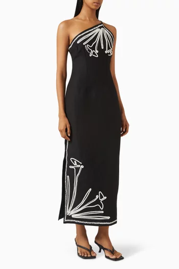 Orlah Midi Dress in Linen-blend