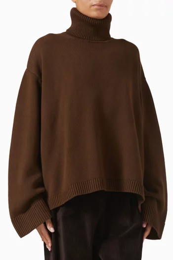 Rhea Trapeze Turtleneck in Wool Blend